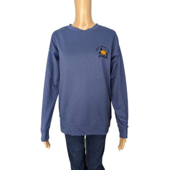 Pumpkins & Potions Tops - Pumpkins & Potions Blue Meet Me at the Patch Sweatshirt S